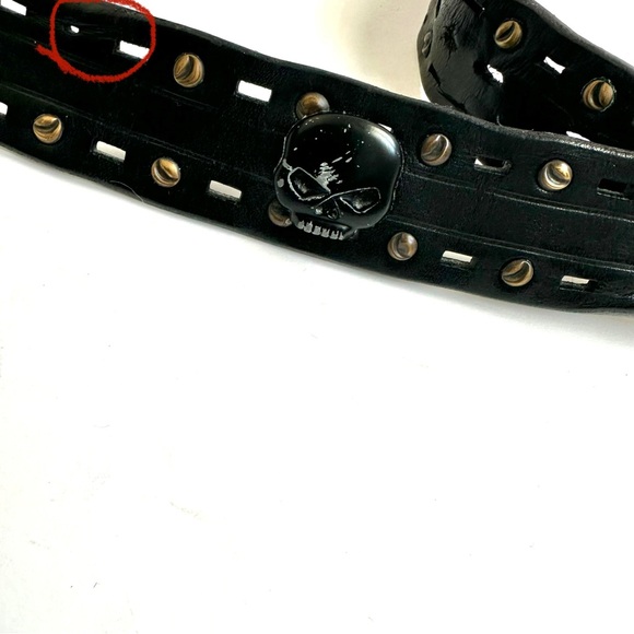 Harley-Davidson Skull Black Belt with Grommets 34 - Picture 13 of 13